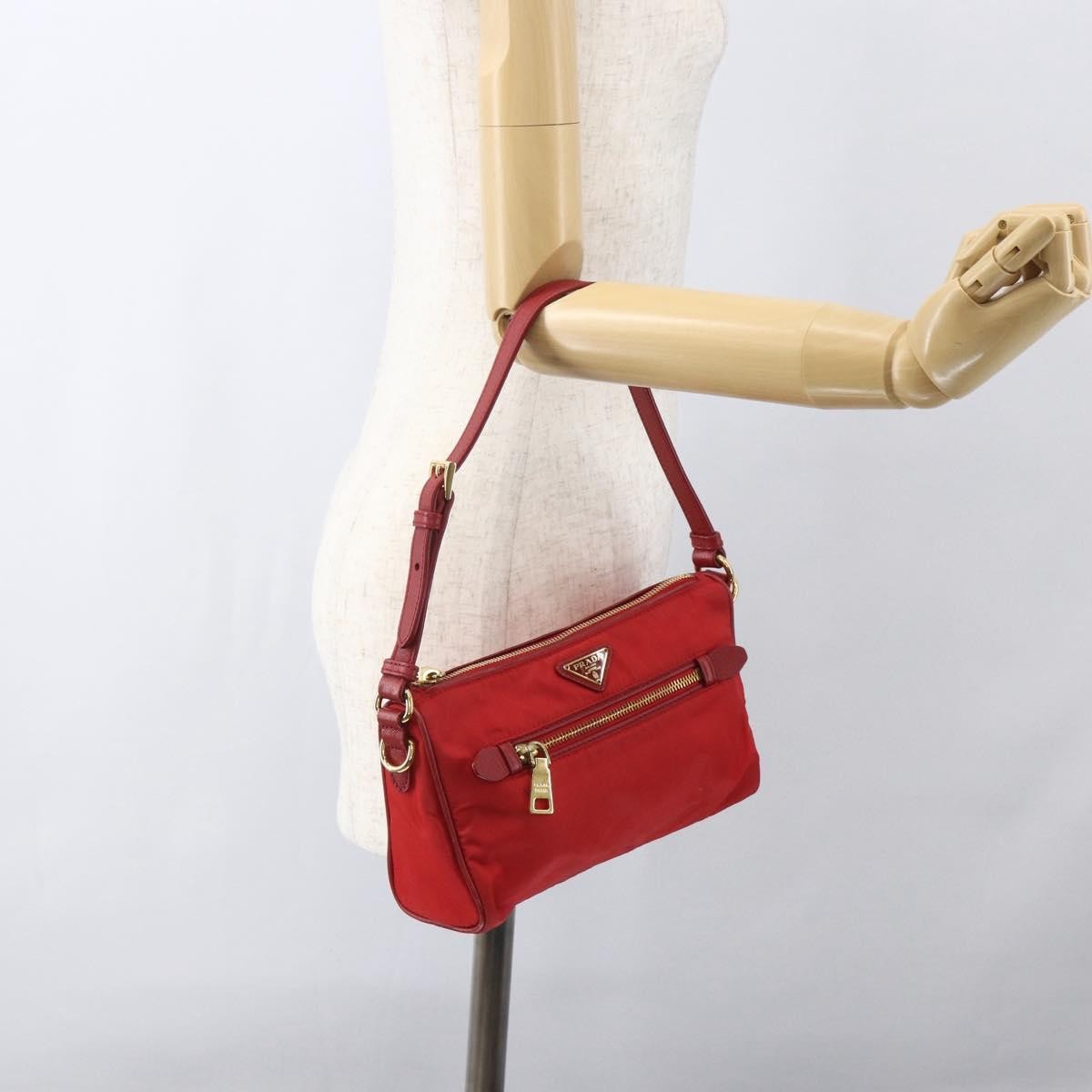 Prada Vintage Shoulder Bag Tessuto, RED, NYLON, Shoulder bag