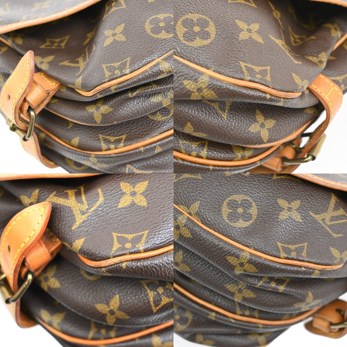 Louis Vuitton Saumur Handbag Monogram Canvas, BROWN, CANVAS, Shoulder bag