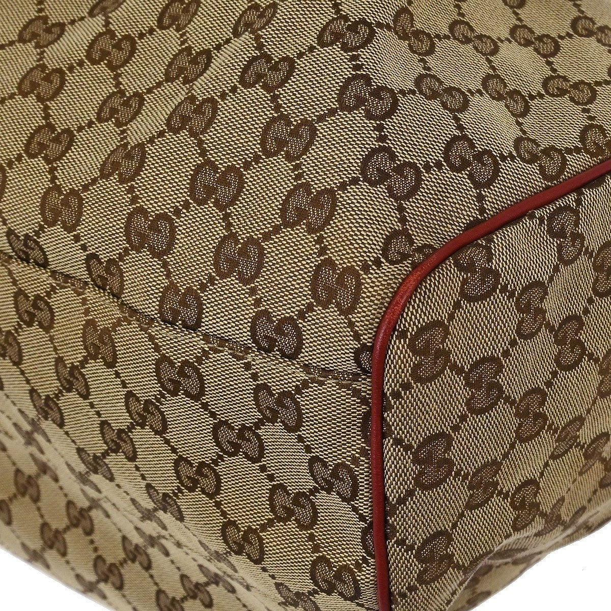 Gucci Sukey Tote GG Canvas with Leather, BROWN, CANVAS, Tote bag