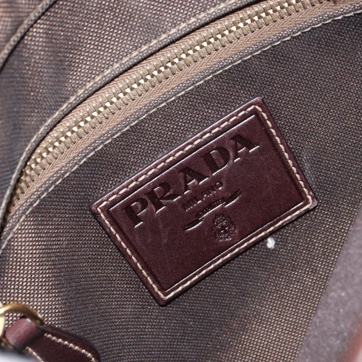 Prada Logo Flat Messenger Canvas, BROWN, CANVAS, Shoulder bag