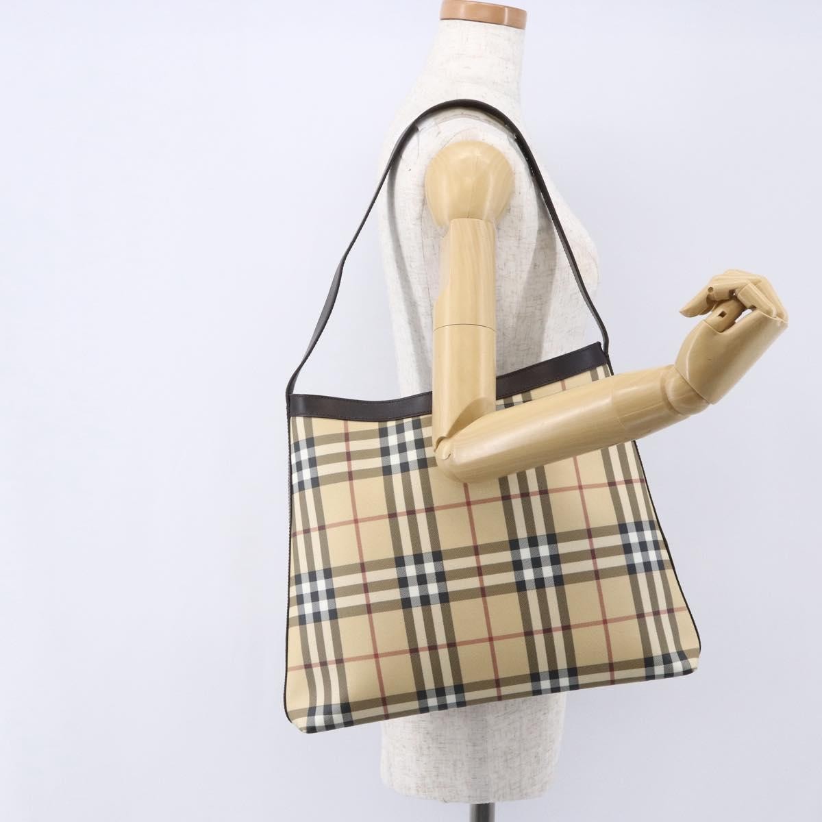 Burberry Nova check Shoulder bag Canvas, BEIGE, PVC, Shoulder bag
