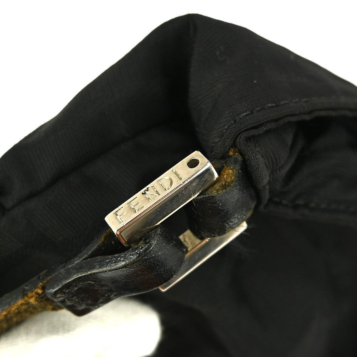 Fendi Vintage Shoulder Bag Zucca Canvas, BLACK, CANVAS, Shoulder bag