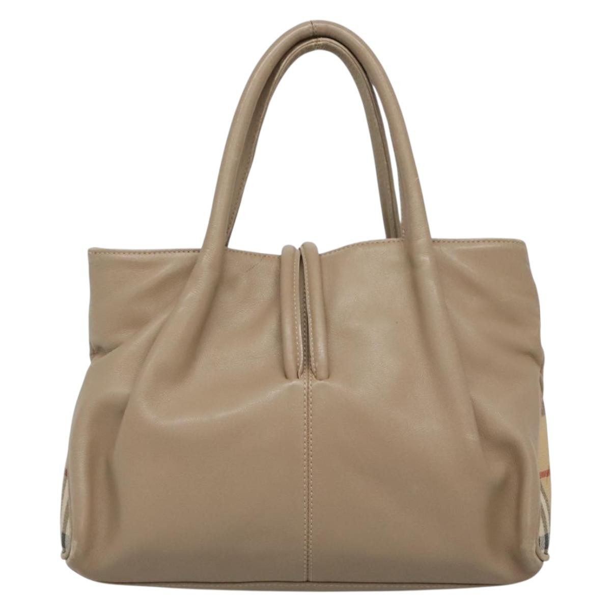 Burberry Horn Toggle Tote Leather, BEIGE, LEATHER, Handbag