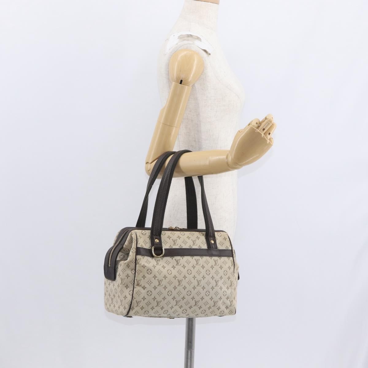 Louis Vuitton Josephine Handbag Mini Lin, KHAKI, CANVAS, Handbag