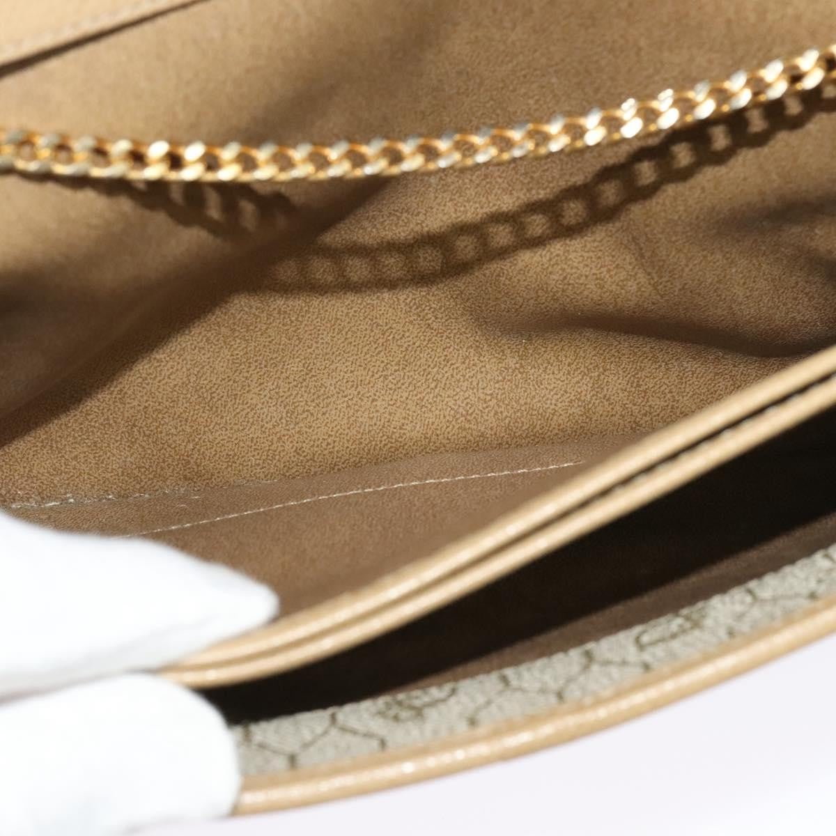 Christian Dior Vintage Chain Flap Shoulder Bag Leather, BEIGE, LEATHER, Shoulder bag