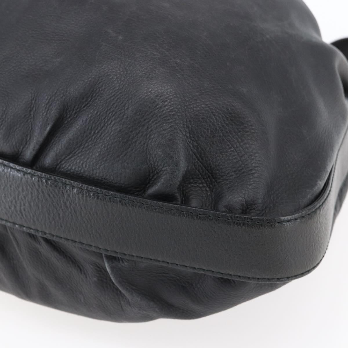 Gucci Interlocking Icon Drawstring Hobo Leather, BLACK, LEATHER, Shoulder bag