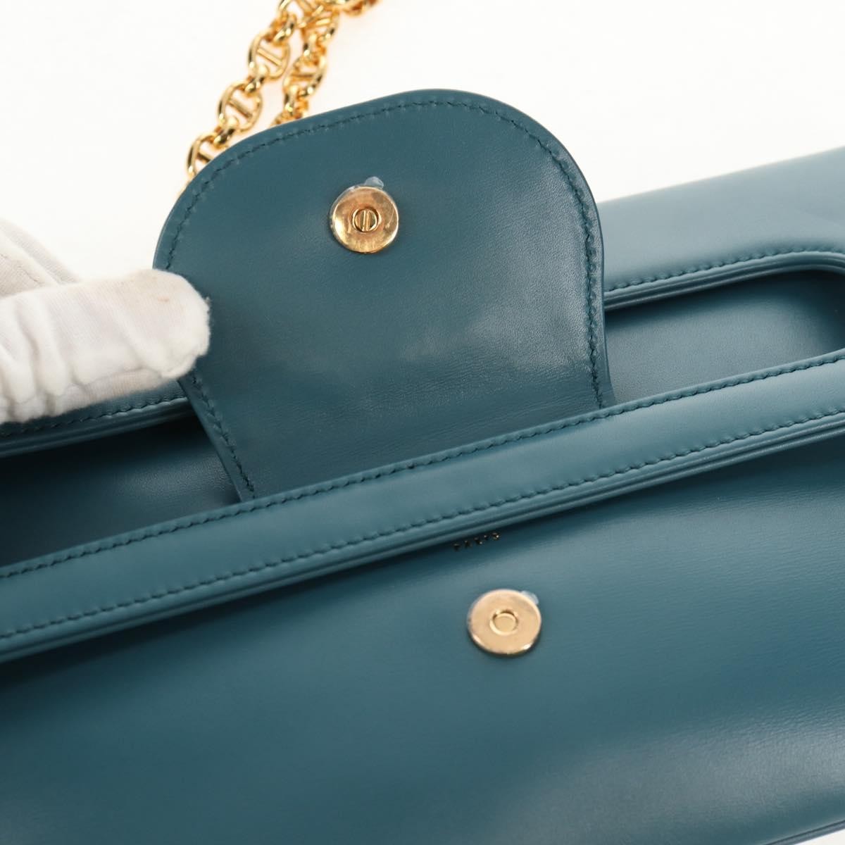 Christian Dior DiorDouble Chain Bag Leather, BLUE, LEATHER, Shoulder bag