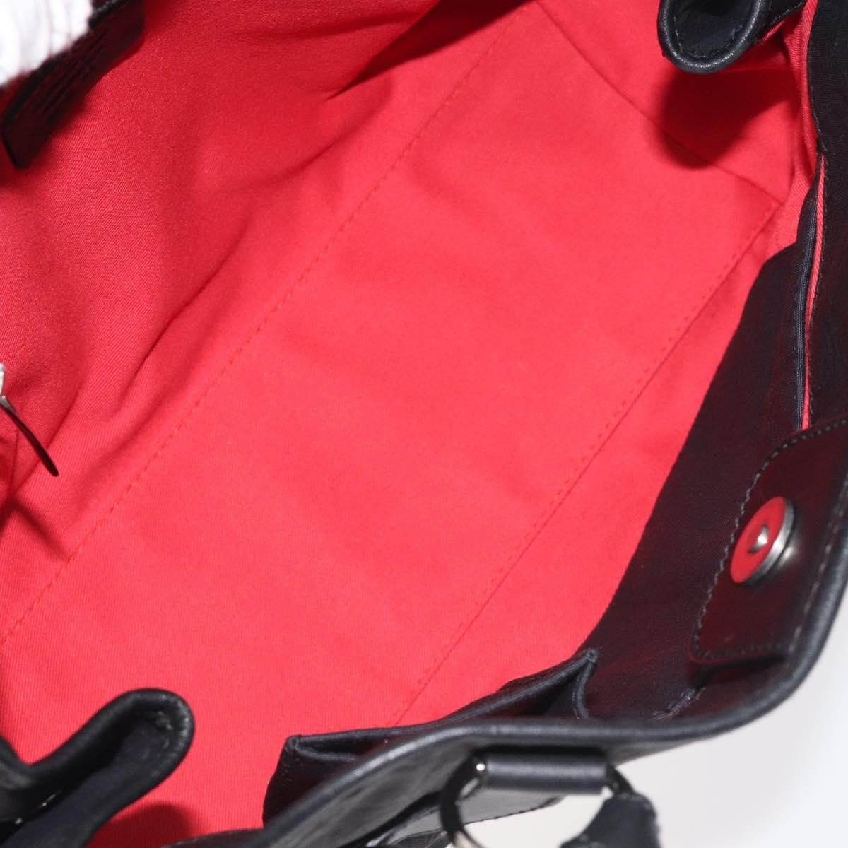 Salvatore Ferragamo Gancini handbag Nylon, BLACK, NYLON, Handbag