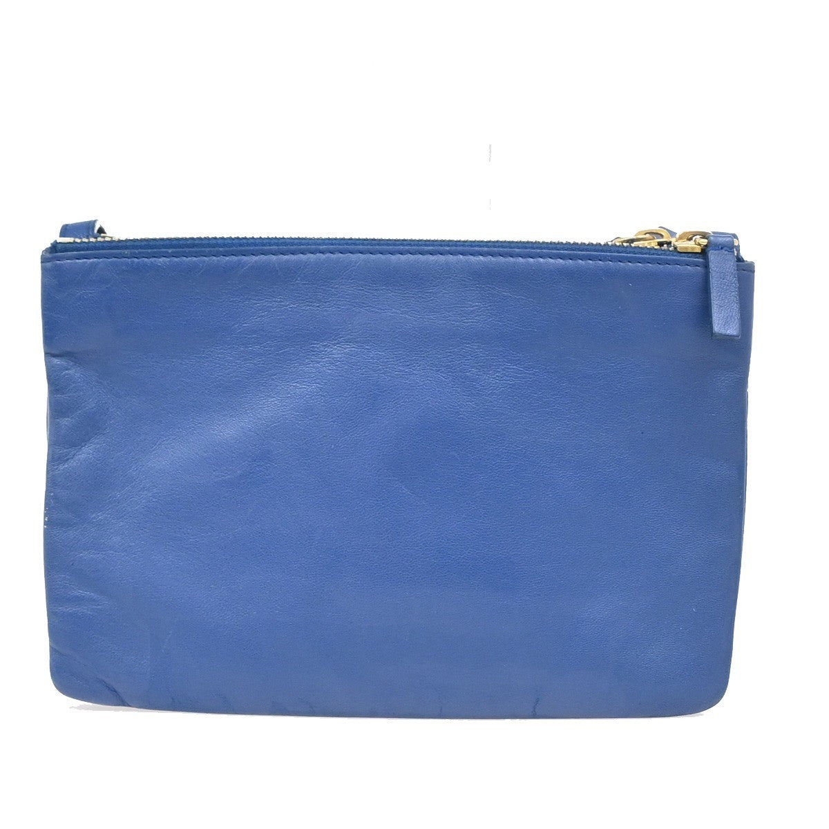 Celine Trio Crossbody Bag Leather, BLUE, LEATHER, Crossbody bag