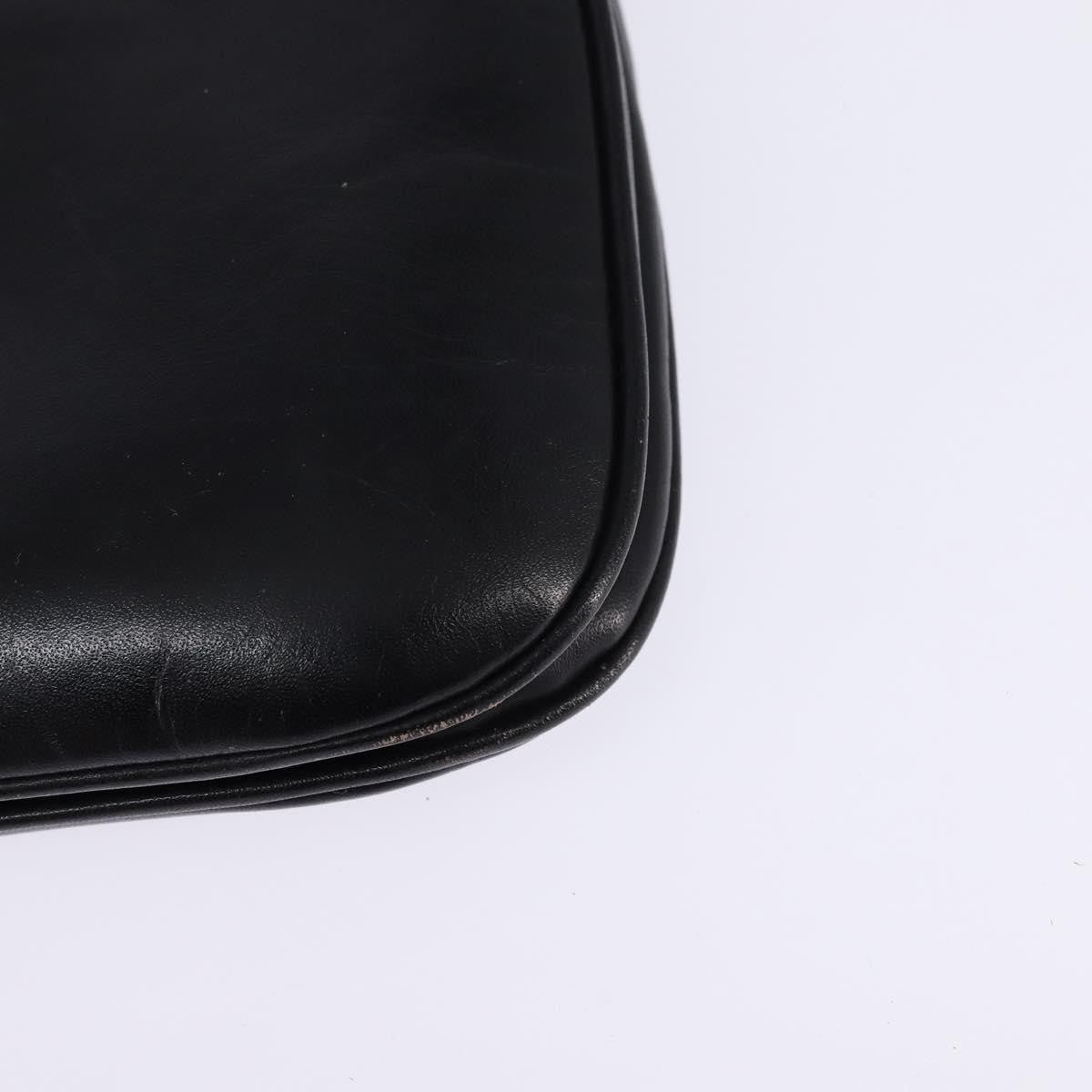 Celine Vintage Triomphe Shoulder Bag Leather, BLACK, LEATHER, Shoulder bag