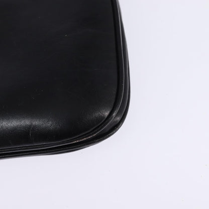 Celine Vintage Triomphe Shoulder Bag Leather, BLACK, LEATHER, Shoulder bag