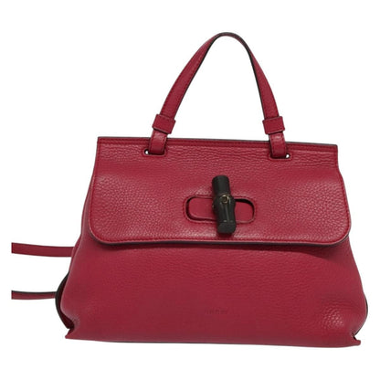 Gucci Bamboo Daily Top Handle Bag Leather, PINK, LEATHER, Handbag