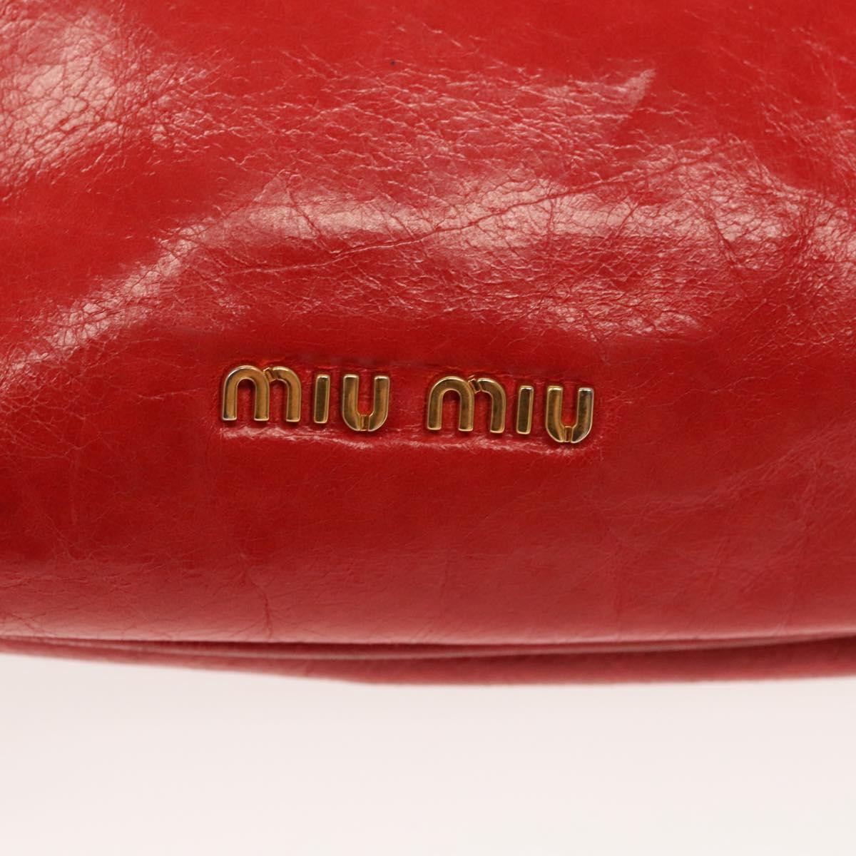 Miu Miu Zip Wristlet Pouch Leather, RED, LEATHER, Clutche & pouche