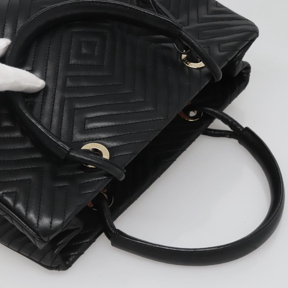 Bally Vintage Handbag Quilted Leather, BLACK, LEATHER, Handbag