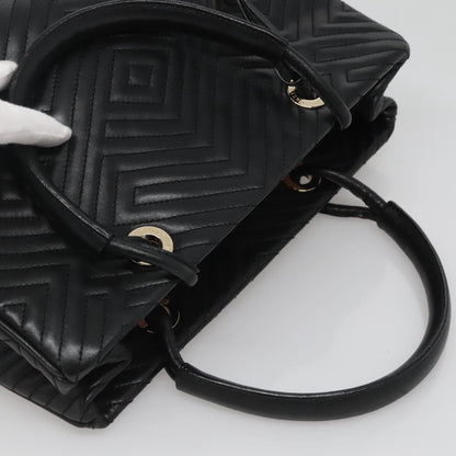 Bally Vintage Handbag Quilted Leather, BLACK, LEATHER, Handbag