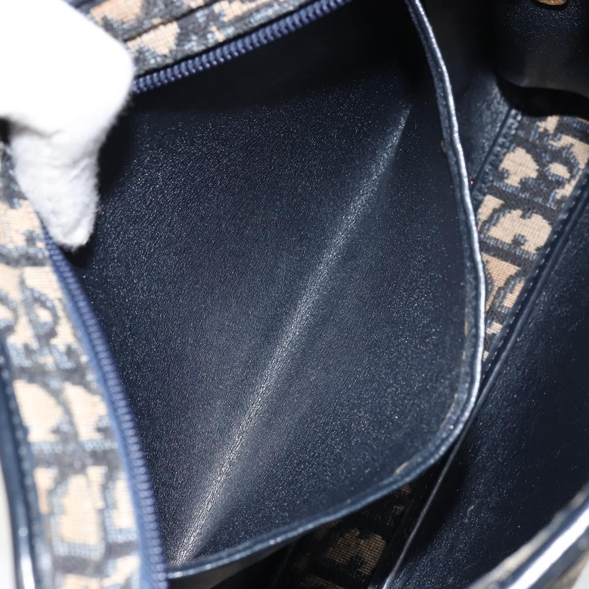 Christian Dior Vintage Trotter Shoulder Bag Canvas, NAVY, CANVAS, Shoulder bag