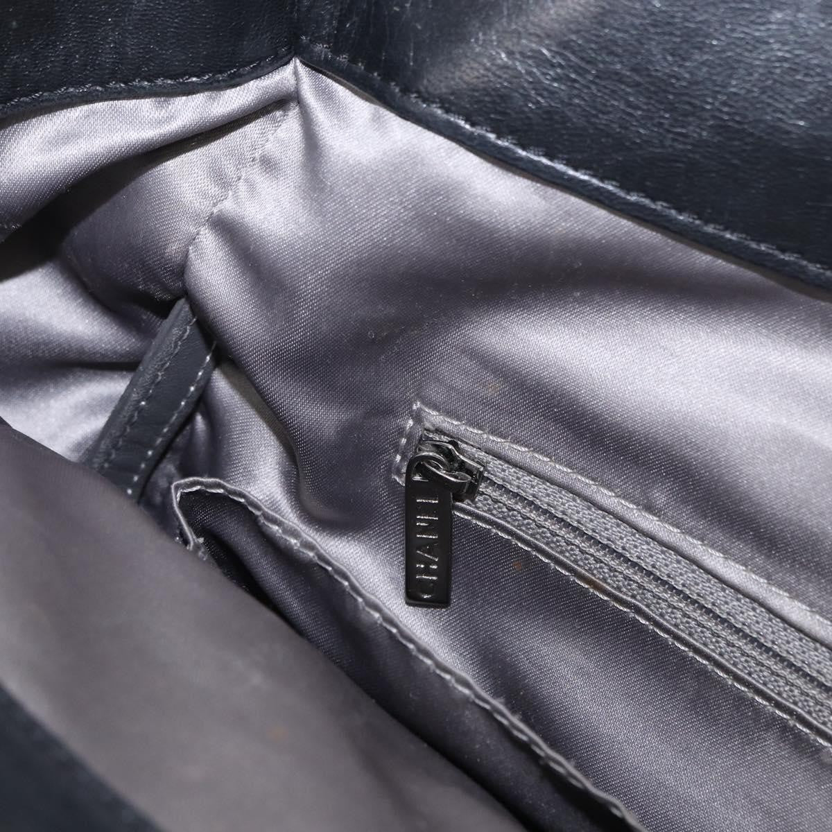 Chanel Lax Shopping Tote Square Quilted Leather, BLACK, LEATHER, Tote bag