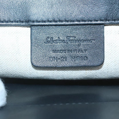 Salvatore Ferragamo Studio Satchel Gancini Jacquard and Leather, BLACK, CANVAS, Handbag