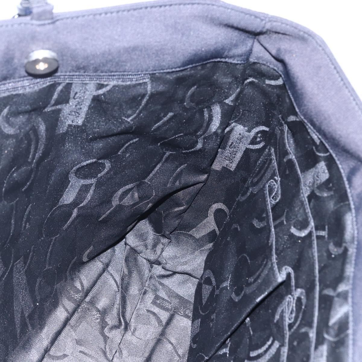 Salvatore Ferragamo Vintage Shoulder Bag Canvas, BLACK, CANVAS, Shoulder bag