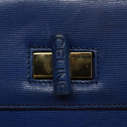 Celine Vintage turn lock shoulder bag Leather, BLUE, LEATHER, Handbag