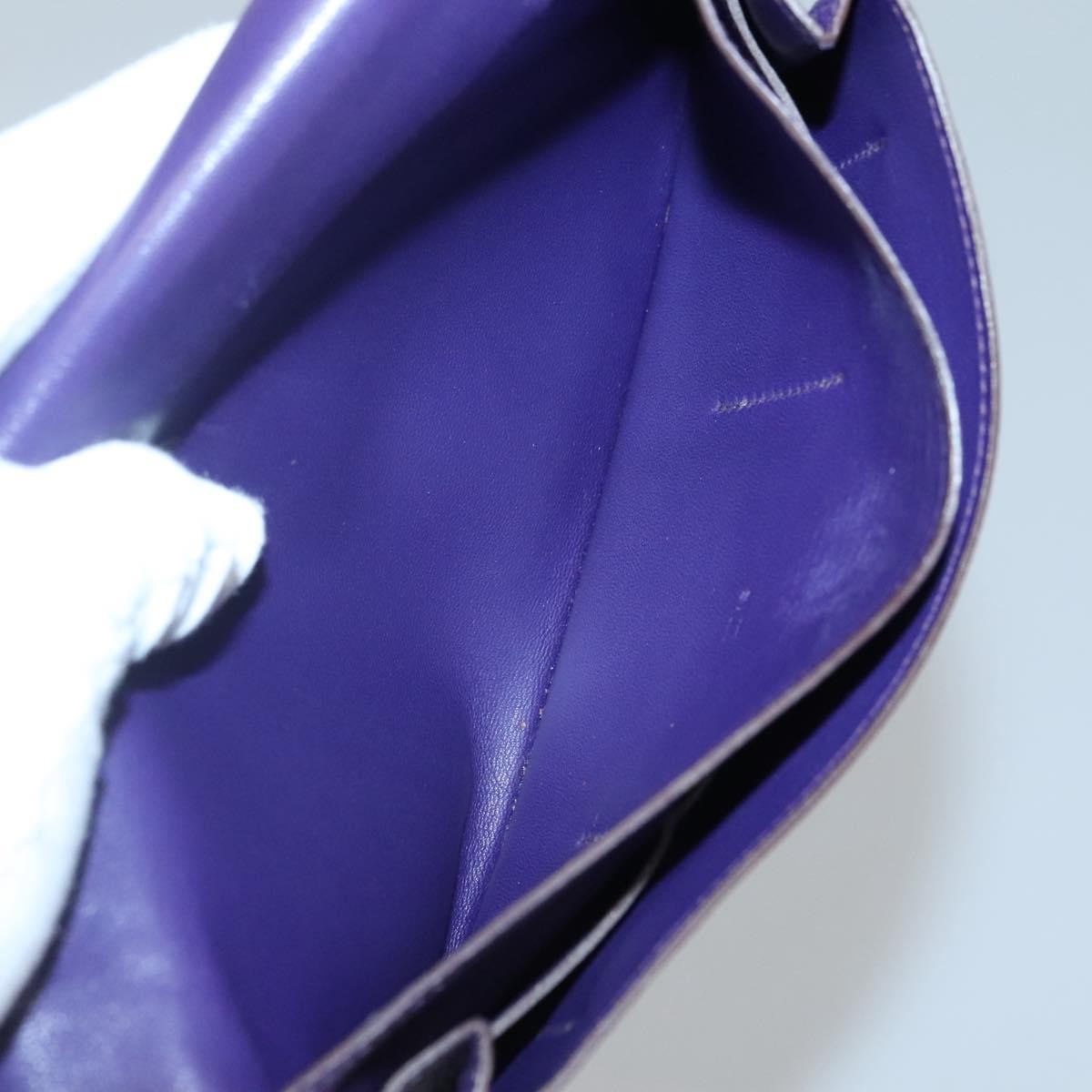 Hermes Dogon Duo Combined Wallet Leather, PURPLE, LEATHER, Wallets