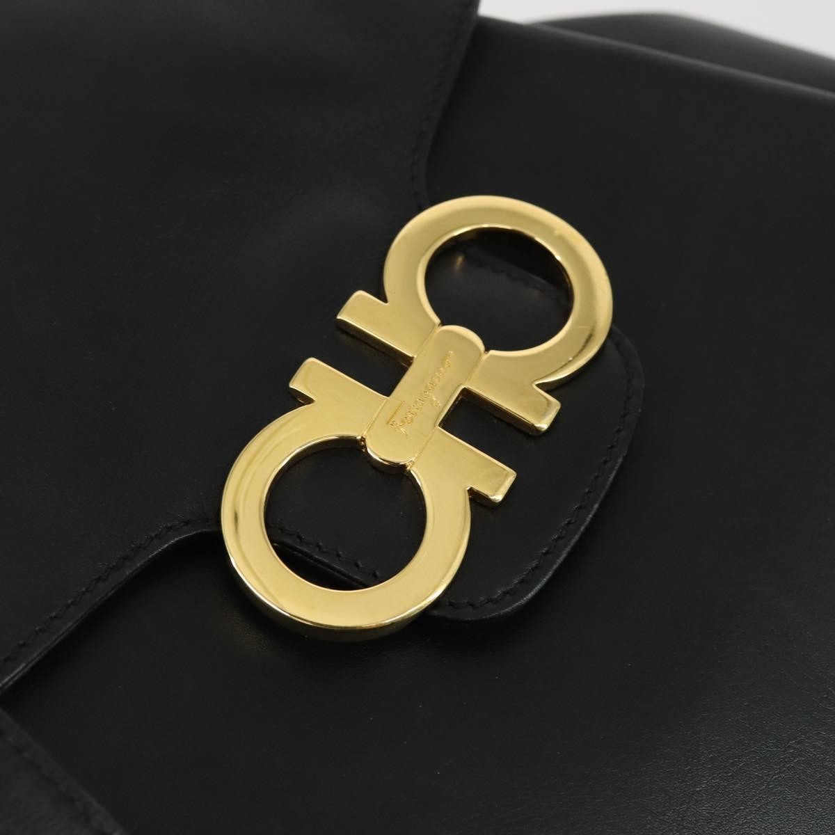 Salvatore Ferragamo Gancini Backpack Leather, BLACK, LEATHER, Backpack