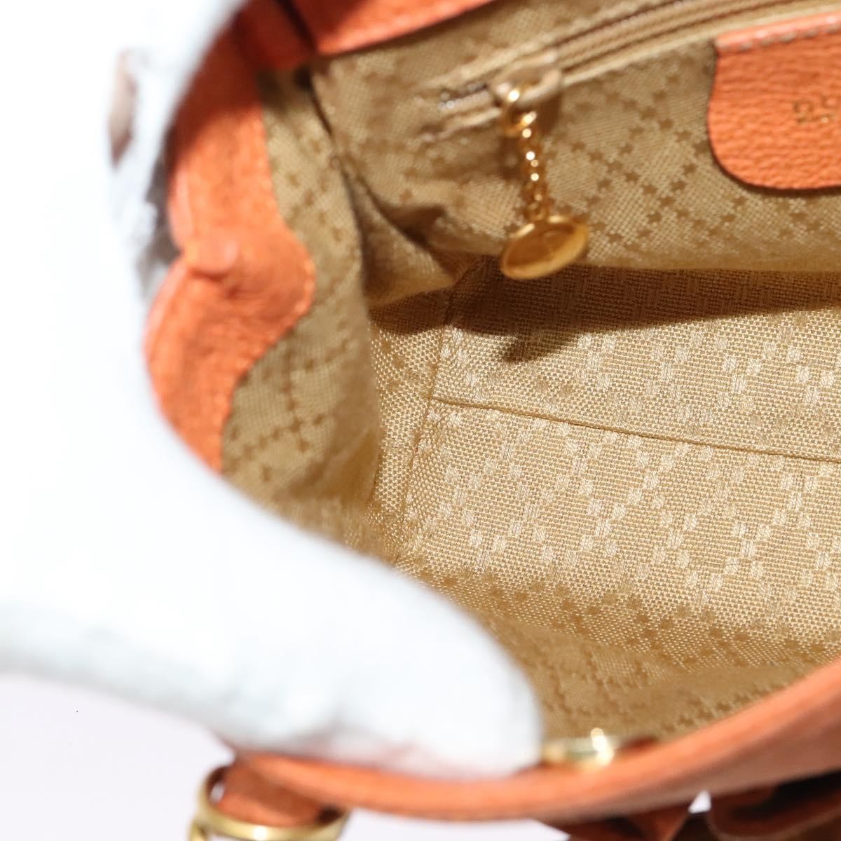 Gucci Vintage Bamboo Front Pocket Tote Suede, ORANGE, SUEDE, Tote bag