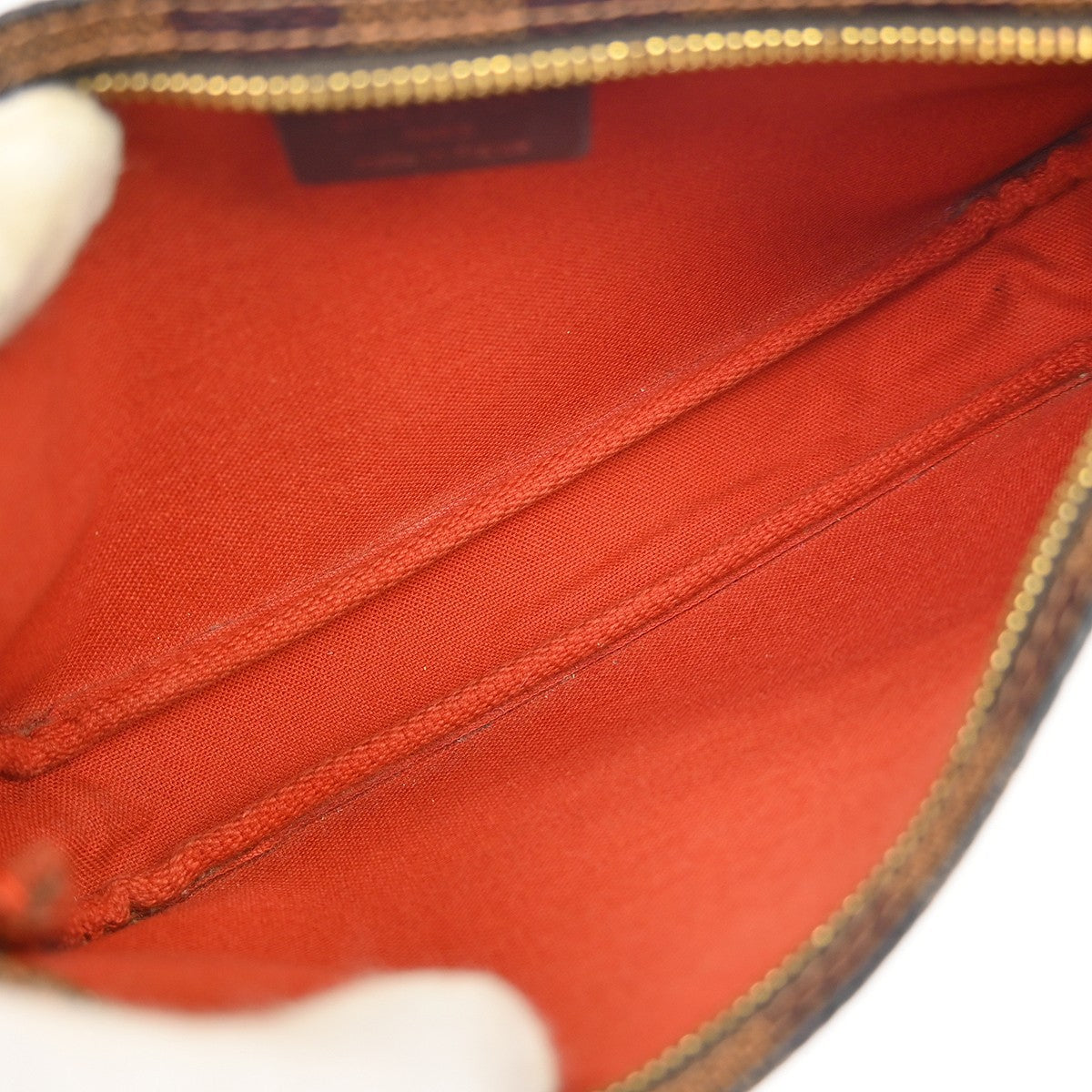Louis Vuitton Navona Pochette Accessoires Damier, Brown, Canvas, Clutch
