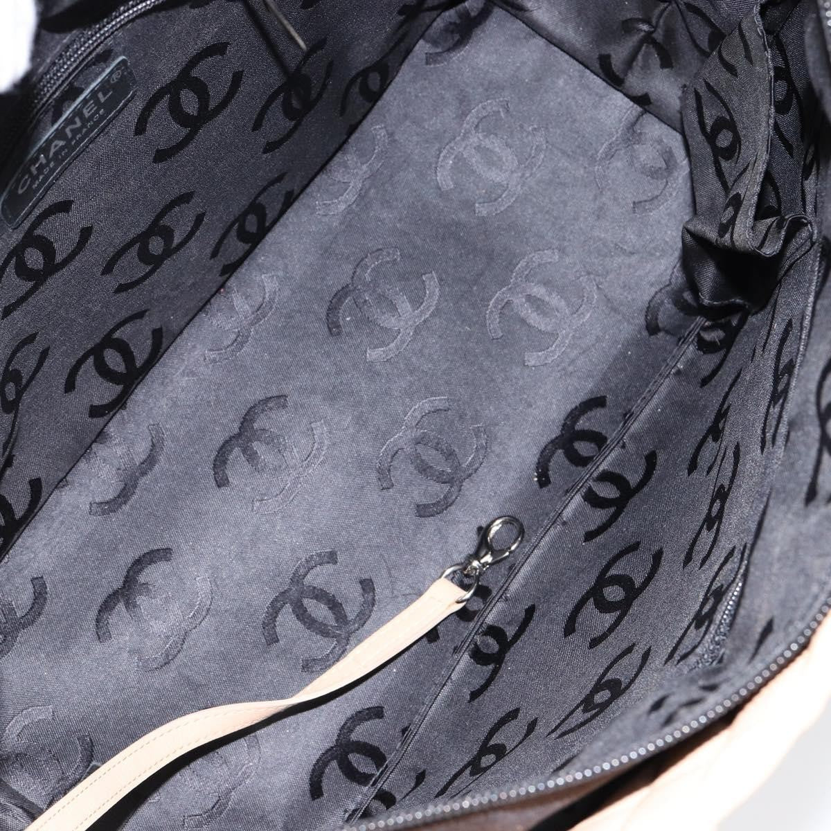 Chanel Cambon Tote Quilted Leather, BEIGE, LEATHER, Tote bag