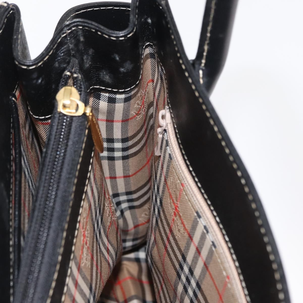Burberry Vintage Handbag Leather, BLACK, LEATHER, Handbag