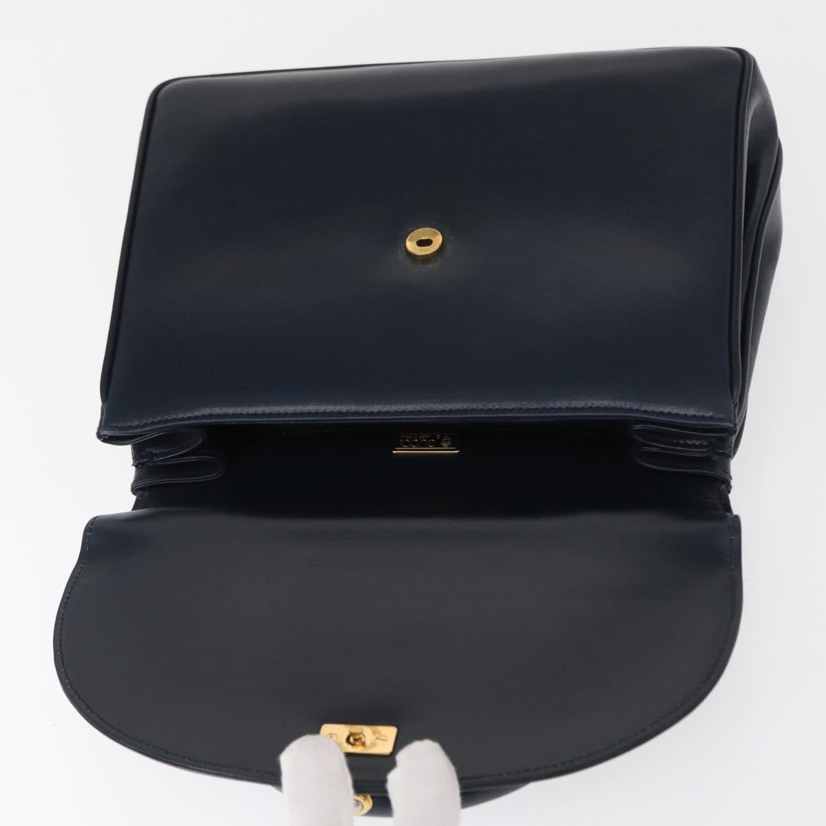 Gucci Vintage Handbag Leather, NAVY, LEATHER, Handbag