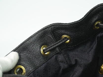 Gucci Vintage Bamboo Backpack Suede, BLACK, SUEDE, Backpack