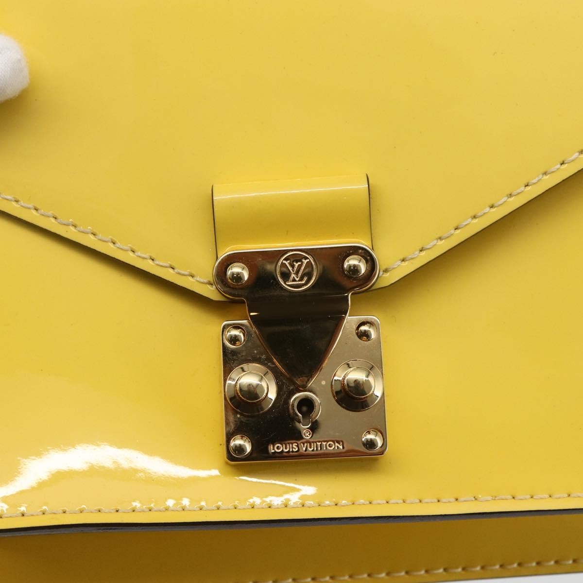 Louis Vuitton Monceau Handbag Vernis, Yellow, Patent Leather, Handbag