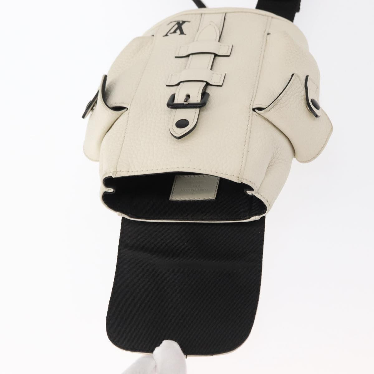 Louis Vuitton Christopher Backpack Taurillon Leather, WHITE, LEATHER, Shoulder bag