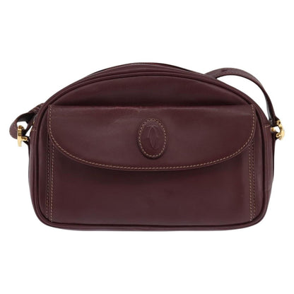 cartier Must de Cartier Shoulder Bag Leather, BURGUNDY, LEATHER, Shoulder bag