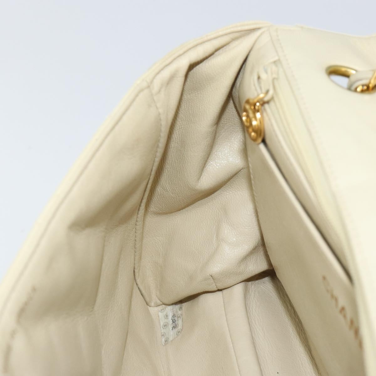 Chanel Vintage Envelope Flap Bag Quilted Lambskin, BEIGE, LEATHER, Shoulder bag