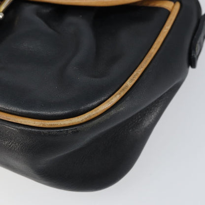 Celine Vintage Shoulder Bag Leather, BLACK, LEATHER, Shoulder bag