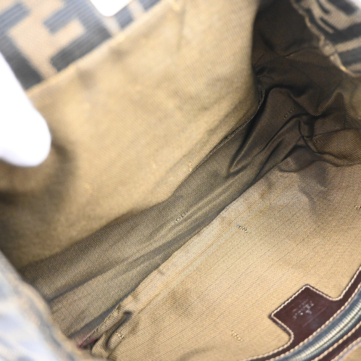 Fendi Vintage FF Handle Tote Zucca Canvas, BROWN, CANVAS, Tote bag