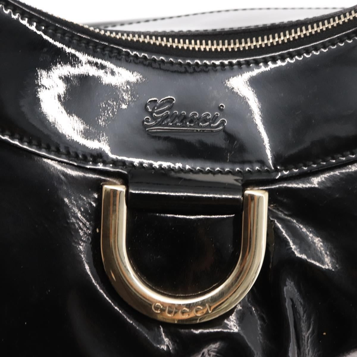 Gucci D Ring Hobo Patent, BLACK, PATENT_LEATHER, Shoulder bag
