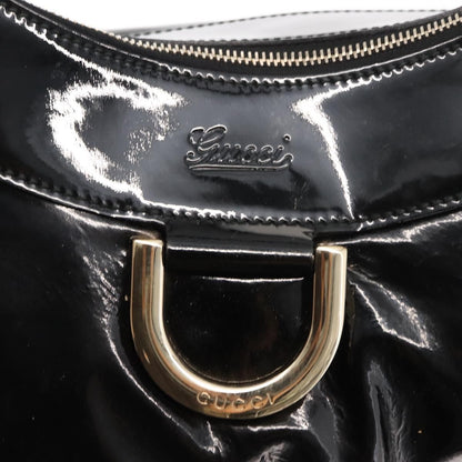 Gucci D Ring Hobo Patent, BLACK, PATENT_LEATHER, Shoulder bag