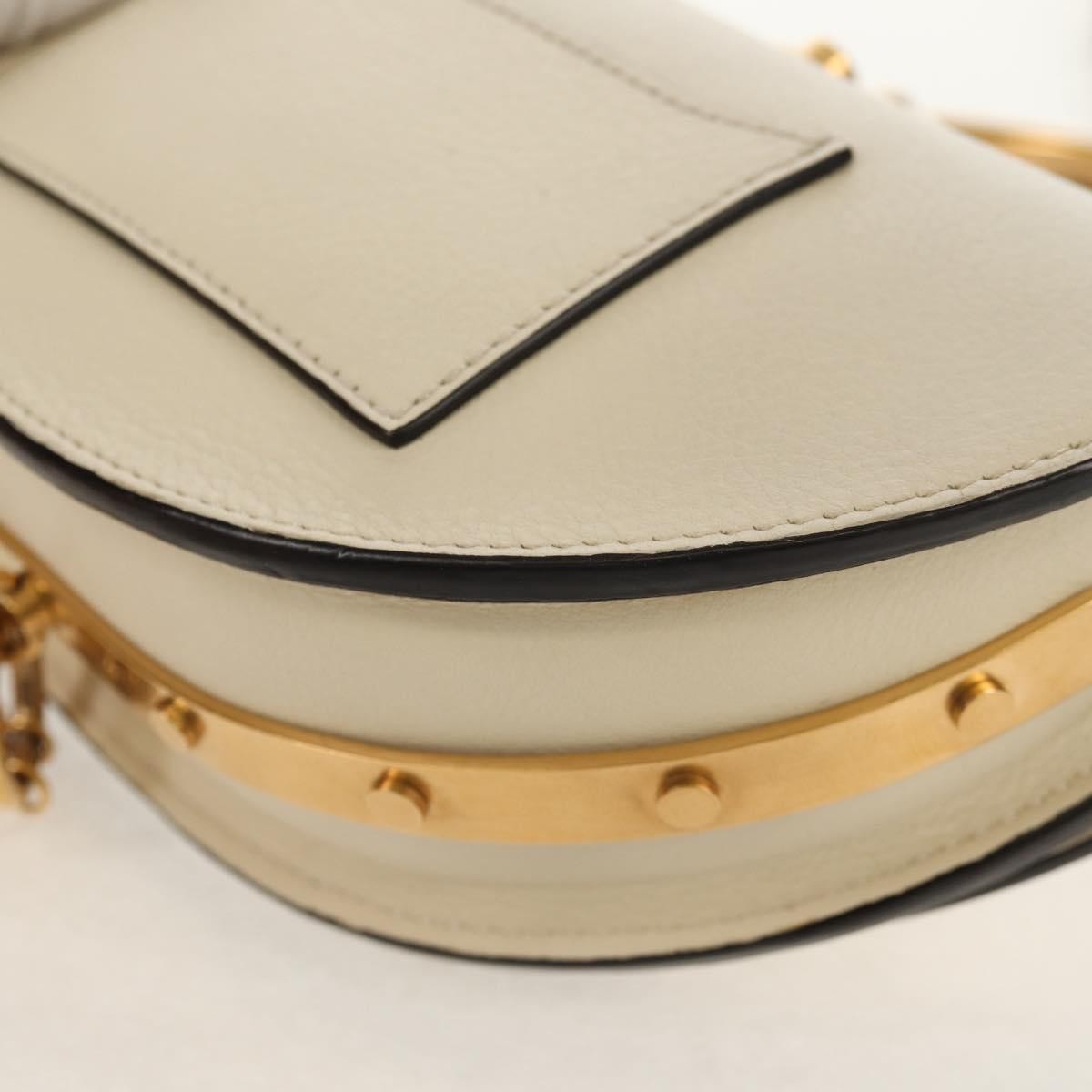 Chloe Nile Minaudière Leather, WHITE, LEATHER, Handbag