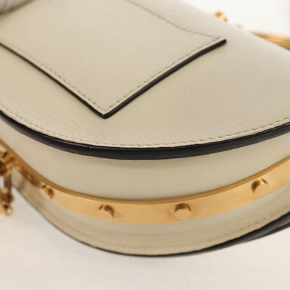 Chloe Nile Minaudière Leather, WHITE, LEATHER, Handbag
