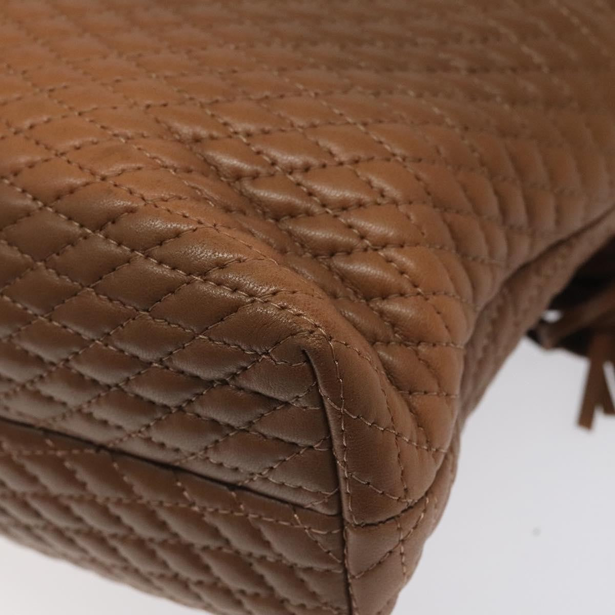 Bally Vintage Handbag Quilted Leather, Brown, Leather, Handbag