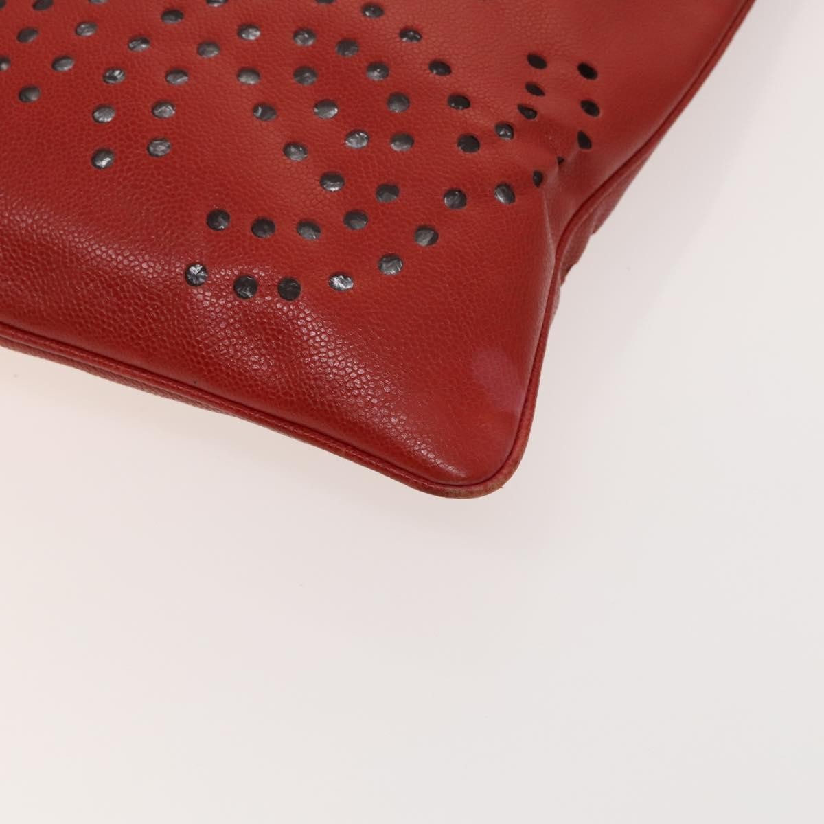 Chanel Triple CC Chain Shoulder Bag Caviar Leather, RED, LEATHER, Shoulder bag