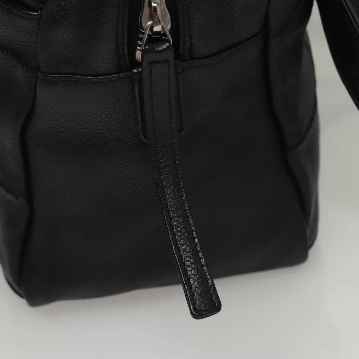 Chanel Chocolate Bar Shoulder Bag Calfskin, BLACK, LEATHER, Shoulder bag