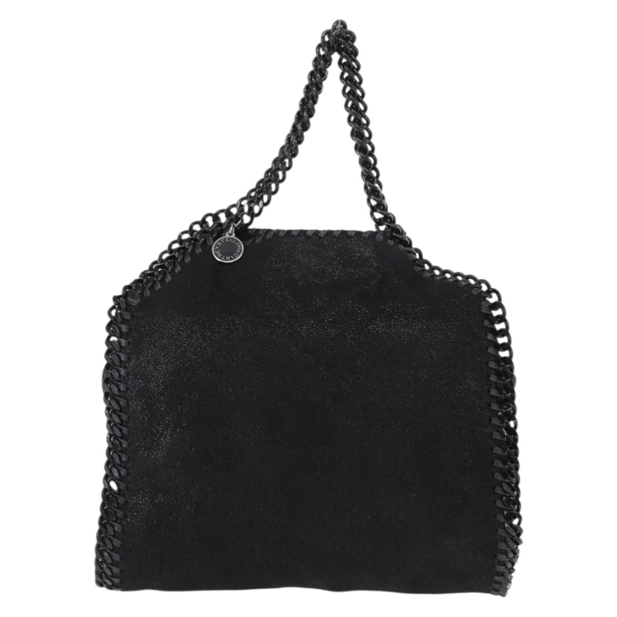 Stella McCartney Falabella Fold Over Bag Shaggy Deer, BLACK, POLYESTER, Shoulder bag