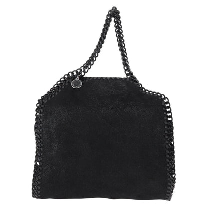 Stella McCartney Falabella Fold Over Bag Shaggy Deer, BLACK, POLYESTER, Shoulder bag