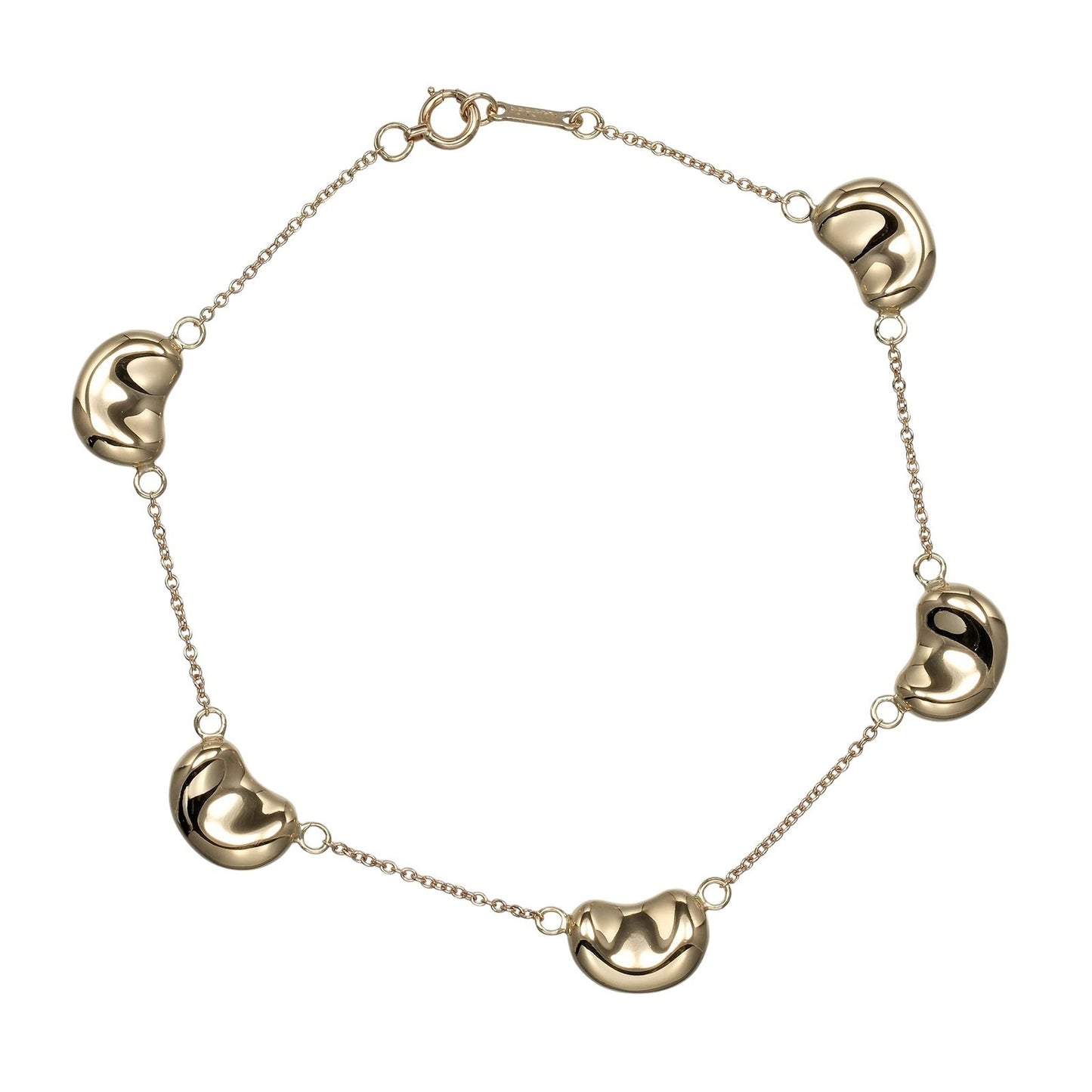 Tiffany & Co. Bean Bracelet BEAN 5 MOTIFS K18 Yellow Gold, GOLD, YELLOW_GOLD, Bracelet