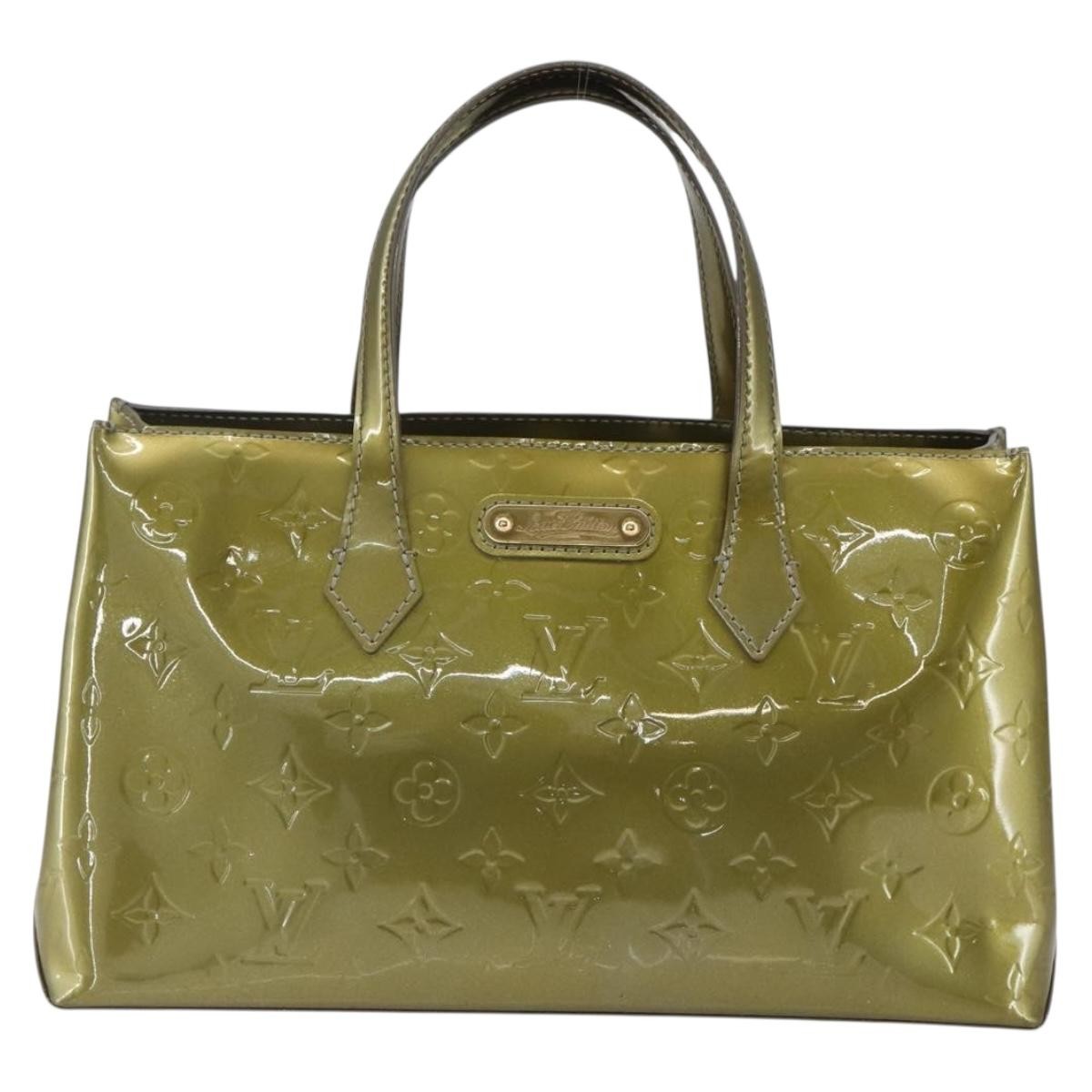 Louis Vuitton Wilshire Handbag Monogram Vernis, GREEN, PATENT_LEATHER, Handbag