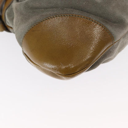 Salvatore Ferragamo Gancini handbag Suede, GREEN, SUEDE, Handbag